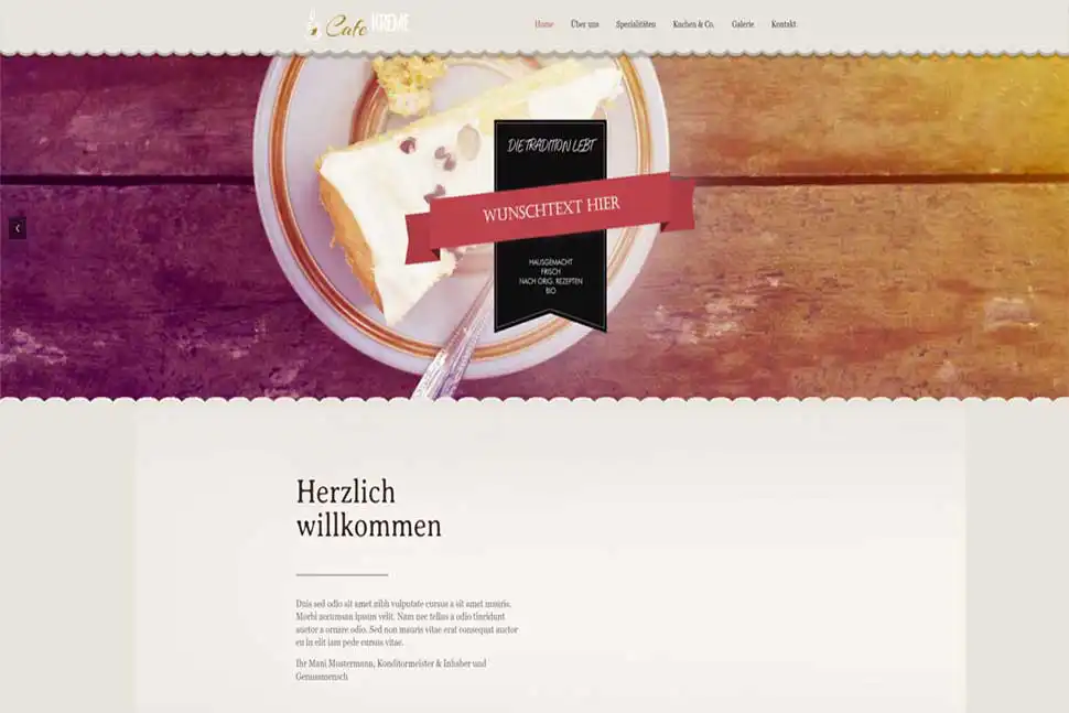homepage vorlage cafe, bistro