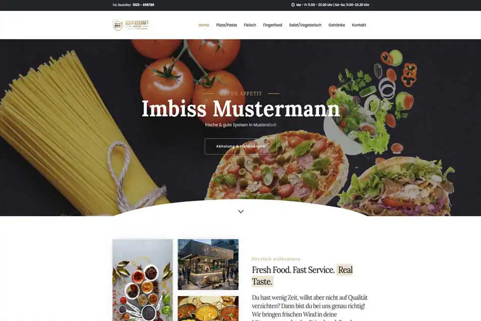 website vorlage gastronomie