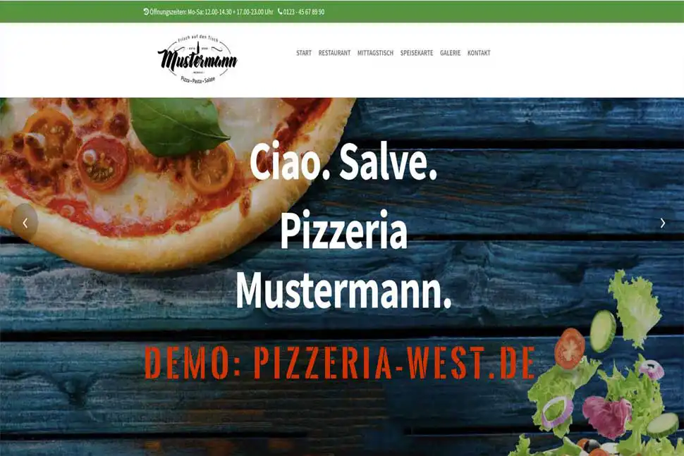 Homepage Pizzeria Demo