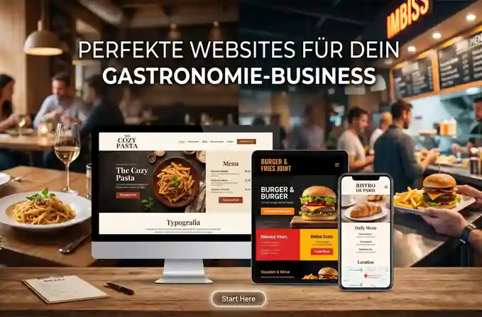Tablet & Smartphone mit Restaurant & Pizzeria Website